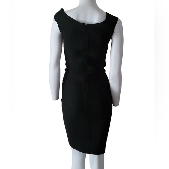 Dress The Population Maia Bateau Neck Body-Con Black Dress Size XS - Picture 10 of 11